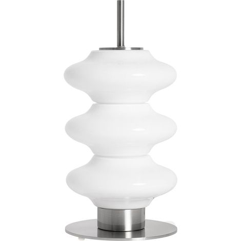 Lampe de salon contemporaine en cristal blanc finition translucide - Blanc translucide et base dorée (1/4)