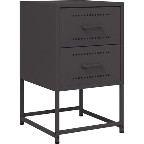 Maison Exclusive - Nachttisch Schwarz 36x39x60,5 cm Stahl