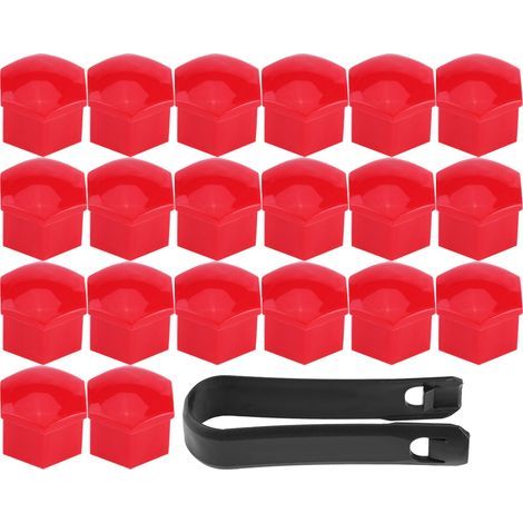 20 pièces couvercles de moyeu de roue écrou de roue boulon couvercle de vis capuchon de Protection de pneu universel rouge (1/5)