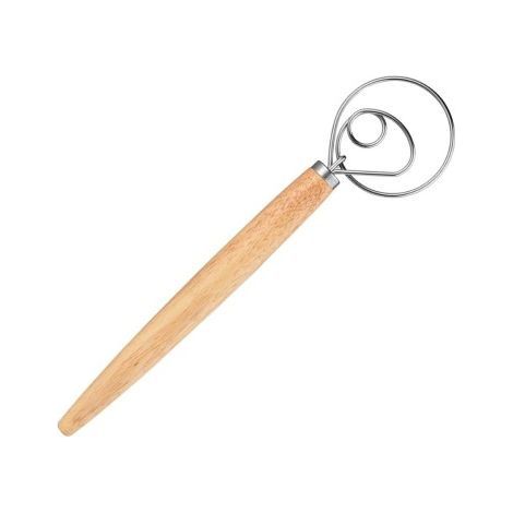 Fouet à pâte à pain de 13 ", fouet à pâte danois de qualité professionnelle, mélangeur, batteur à oeufs, manche en bois--monoculaire (1/5)