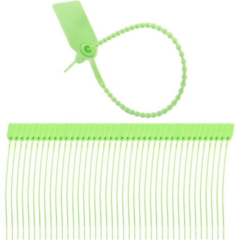 100 Kunststoffplomben, nummerierte Etiketten für Kabelbinder, selbstverriegelnde, versandgeeignete Paneele, 250 mm (1/5)