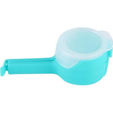 Clip pour sac de conservation alimentaire portable, accessoire de cuisine bleu pour les voyages et les collations. (1/5)