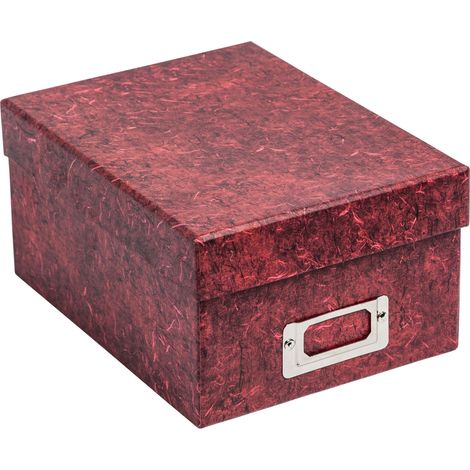Boîte de rangement photos Rouge, 10 x 15 cm, capacité 700 photos, séparateurs inclus, sans acide Protection souvenirs, organisation facile (1/5)