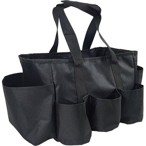 Sac fourre tout en tissu Oxford pour outils de jardinage avec poignée et sangle, panier de rangement robuste 600D pour le nettoyage, sac de rangement portable robuste avec plusieurs poches (1/5)