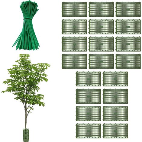 Lot de 20 Protections de Tronc d'arbre avec Attaches, Protection Extensible pour Différentes Tailles d'arbres ou de Plantes, Prévention des Dommages Causés à l'écorce des Arbres par Débroussailleuses (1/5)