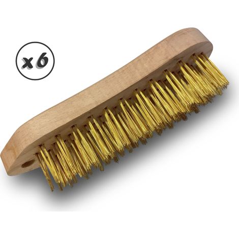 Brosse à main métallique Type violon Différents matériaux - Lot de 6 - Acier dur