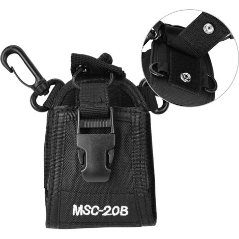Étui de ceinture pour talkie-walkie, radio portable, étui de transport noir en nylon (1/5)