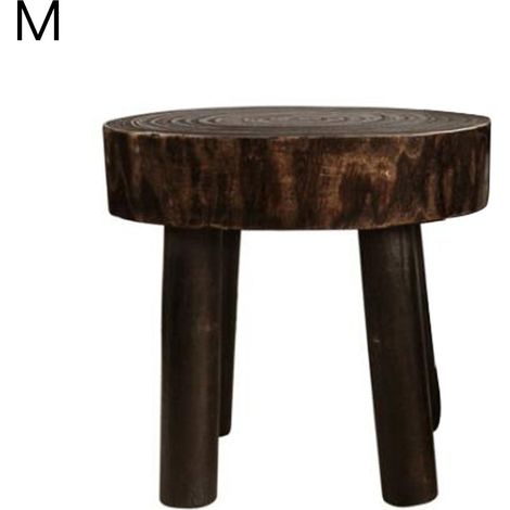 Marchepied rond en bois massif, support portable pour une plante, pour chambre à coucher, salle de bain, cuisine, marron (1/5)