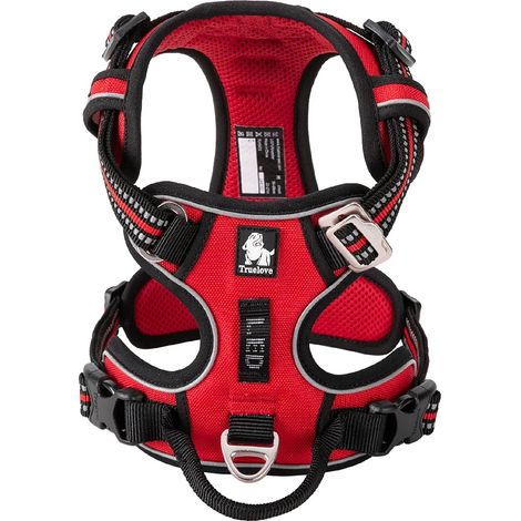 Arnés para perros, reflectante, ajustable, rojo, talla S (1/2)