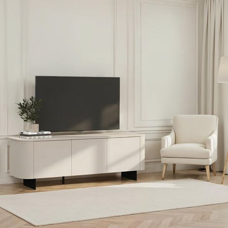 Meuble tv moderne beige cachemire 180cm ISABELA (1/5)