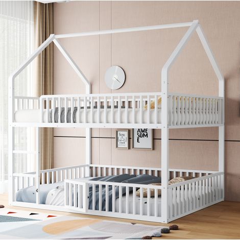 letto matrimoniale 140x200 a castello casetta bianco OKMYHOME (1/5)