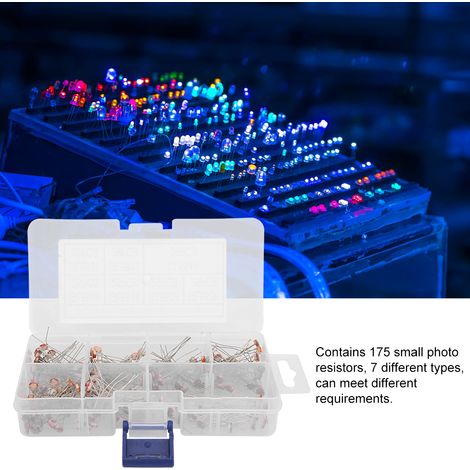 Kit de 175 mini-résistances photosensibles GL5506 GL5516 GL5526 GL5528 GL5537 GL5539 GL5549 (1/4)