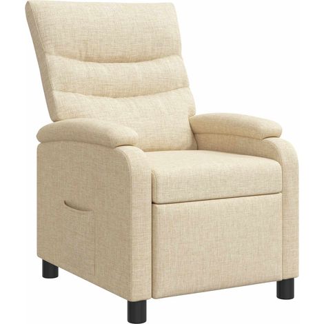 Recliner Cream Fabric vidaXL (1/5)