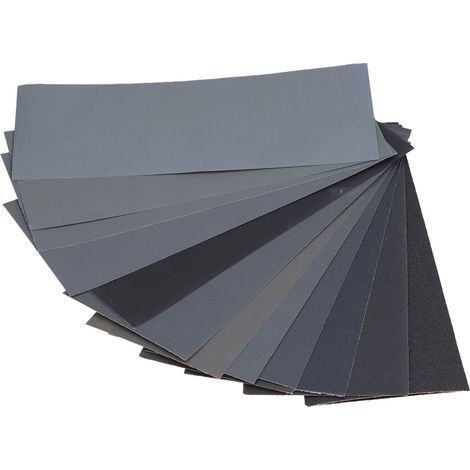 Schleifpapier-Set (14-teilig) – Trocken- und Nassschleifpapier, Körnung 120 bis 3000 (1/5)
