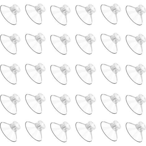 30PCS Ventouses avec Filetage et écrous moletés Transparentes 40mm, Ventouses de Fixation en Plastique PVC pour Oeillets Fenêtre Voiture Camping Pare-Soleil Vitre (1/4)