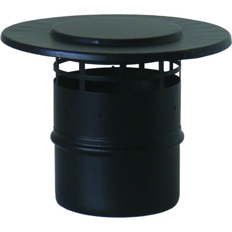 Ati - Terminale Per Scarico Fumi Inox Verticale Ø100 Per Tubo Inox Nero (Cappello Cinese)