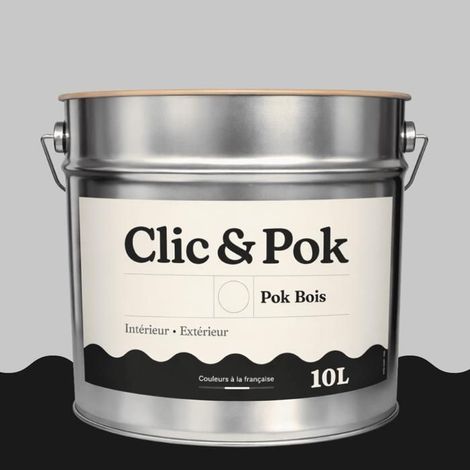 Peinture Bois Extérieur – POK BOIS - 10L - RAL 7047 - Telegris 4- Résistante aux intempéries - Ne s'écaille pas (1/4)