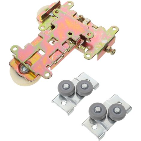 Lot de 2 Sets de Roulettes de Rechange pour Portes Coulissantes à Miroir, Roulettes à Roulement à Billes, Roues Concaves 31,5 Mm, Accessoires de Quincaillerie pour Meubles, (1/5)