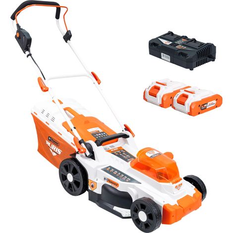 Tondeuse à Gazon sans Fil RXI3744e – Largeur de Coupe 37 cm, Hauteur 25-75 mm, Fonction 3-en-1 (Ramassage, Éjection Arrière, Mulching), 2X Batteries Li-ION 20V 4Ah et Chargeur Double Inclus (1/5)
