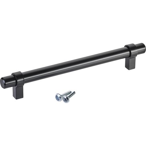SOTECH Möbelgriff G20 Ø 14 mm Stahl schwarz matt lackiert, Bohrlochabstand (BA) 192 mm