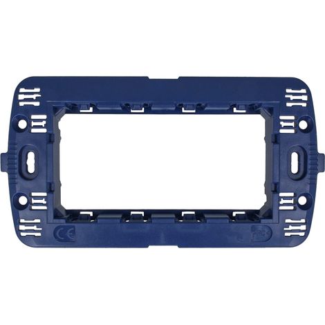 Supporto placca interruttore muro blu placca 4 posti compatibile living (1/2)