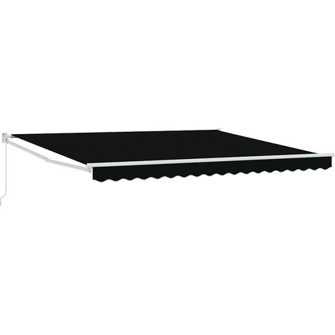 Maison Exclusive - Tenda retrattile Nero 400 × 300 cm 100% Poliestere e Alluminio