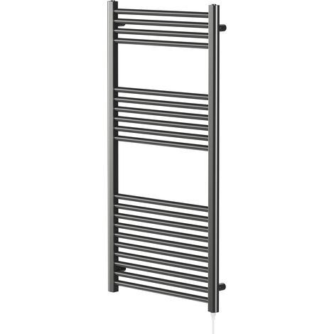 Colore Gunmetal Grey 1200mm x 600mm Straight Electric Heated Towel Rail (1/5)