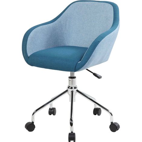 Dmora - Chaise de bureau Dgorgon, Fauteuil de bureau, Siège de bureau ergonomique, 56x58h77/84 cm, Bleu (1/3)