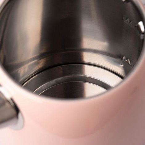 Bouilloire Namajunas - Capacité 1,7 L - Acier inoxydable - Bouilloire électrique - Fonction maintien au chaud - Style rétro - Rose