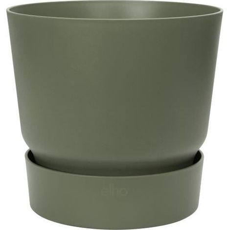 ELHO Pot de fleurs rond Greenville 47 - Extérieur - Ø 47 x H 44,1 cm - Vert feuille