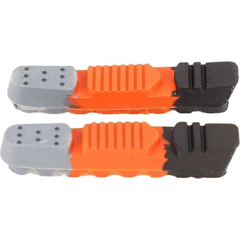 1 paire patins de frein, caoutchouc antidérapant, rainure guide-sable, universel VTT et vélo route, pour jantes aluminium (1/5)