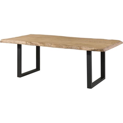Baumtisch Mango 220x100x77 beige lackiert / U-Beine anthrazit matt FREEFORM 5