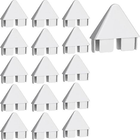 16 capuchons de poteaux en vinyle blanc pour clôtures de jardin extérieures de 7/8 po x 3 po (1/5)