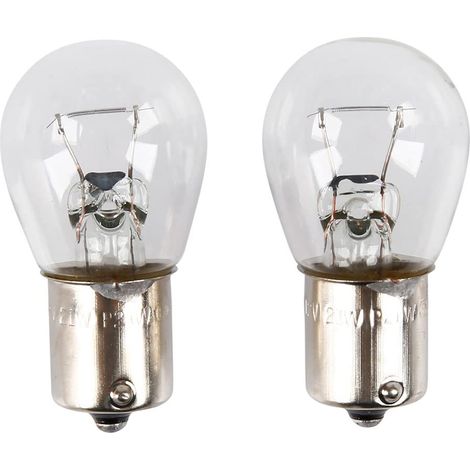 Ampoule monofil, ampoule pour feux stop - Ampoule auto - Pour feux stop/coffre/feux de recul/feux antibrouillard/clignotant - Plot simple contact BA15S - 12V 21W P21W - 2 pièces (1/5)