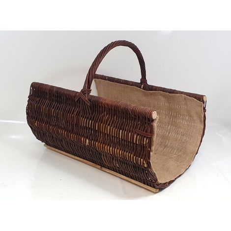 Brennholzkorb mit Jute braun  groß Brennholzkorb