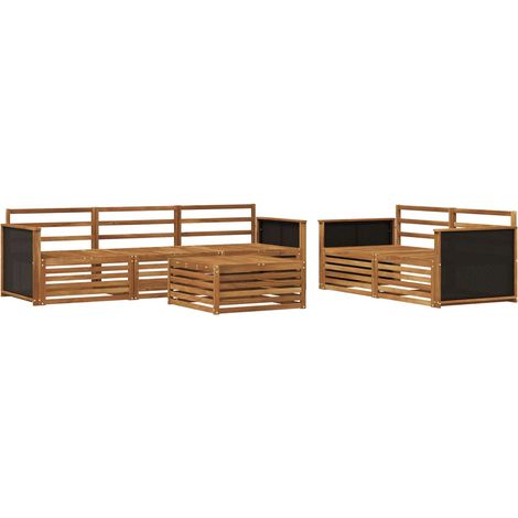 Conjunto de sofás de exterior 6 pcs Natural vidaXL (1/5)