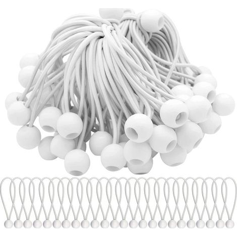 Lot de 75 tendeurs élastiques avec boules élastiques pour chapiteaux, tentes, banderoles et bâches (1/5)
