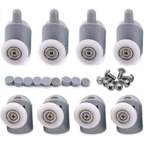 8 Pcs 23mm Galet Rouleau Roulette Roue pour Porte de Douche, Roulettes Coulissantes Porte Salle de Bain (1/4)