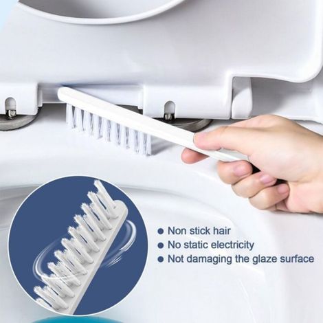 Brosse WC Brosse Toilette, Balayette WC Brosse de Toilette et Support, Kit de Brosse de Nettoyage de Salle de Bain (1/5)