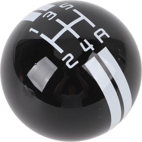Pomello del cambio manuale a 5 velocità con sfera rotonda e 3 adattatori, design ergonomico, materiale della leva del cambio da corsa, stile Shelby GT500 (nero bianco) (1/4)
