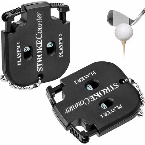 Compteur de Coups de Golf Compteur de Score de Golf 2 Joueurs Compteur de Coups Mini Compteur de Coups Portable avec Porte-Clés 5,5x5cm Fonepro 2Pcs (1/5)