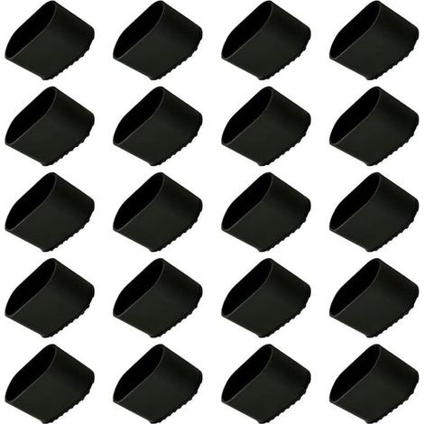 Capuchon de pied de chaise, 20 pièces Protection de pied de chaise, protection de sol, embouts de pied, pied de chaise en plastique, protection de sol, capuchon de protection 40x20 mm pour tubes ovale (1/5)