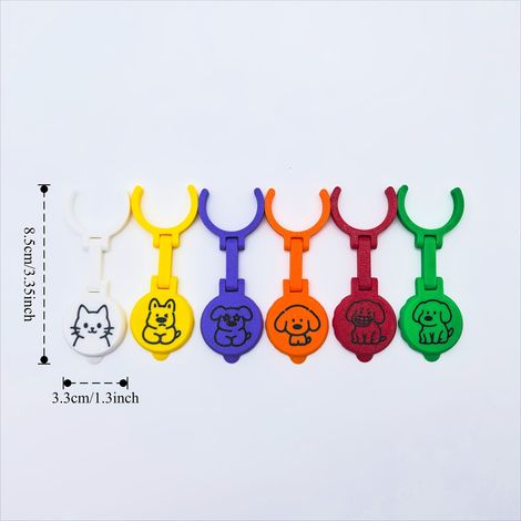 Marqueurs de goulot de bouteilles réutilisables, lot de 5 étiquettes colorées aléatoires, motifs animaux, pour soirées, bars, rassemblements, identification des boissons, anti-poussière et anti-insect (1/5)