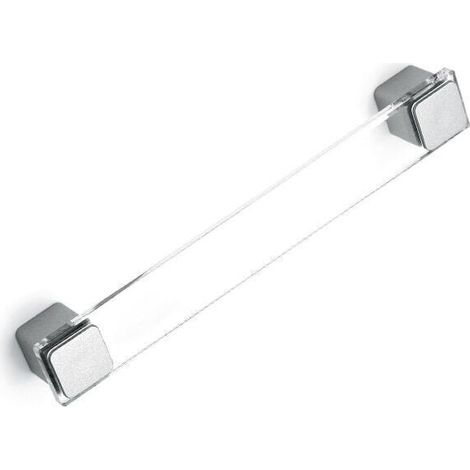 Maniglia trasparente con inserti cromati 183x25x24mm - 096 Geo2