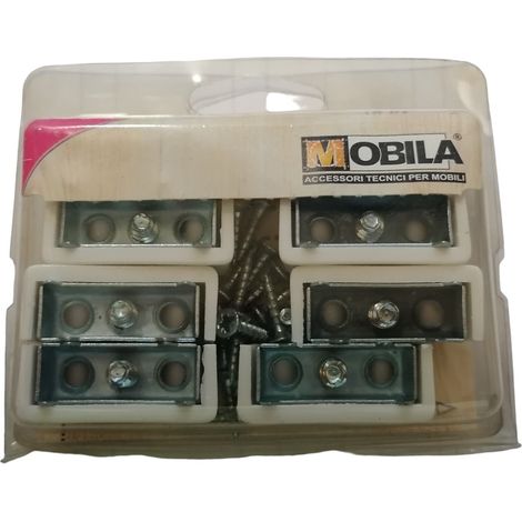 MOBILA - 8 GIUNZIONI TRAPEZOIDALI IN PLASTICA E METALLO 4X2cm