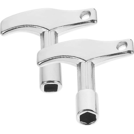 Lot de 2 clés de batterie en alliage de zinc, clés d'accordage professionnelles, outils de batterie portables-4.3x4x0.9cm-Silver