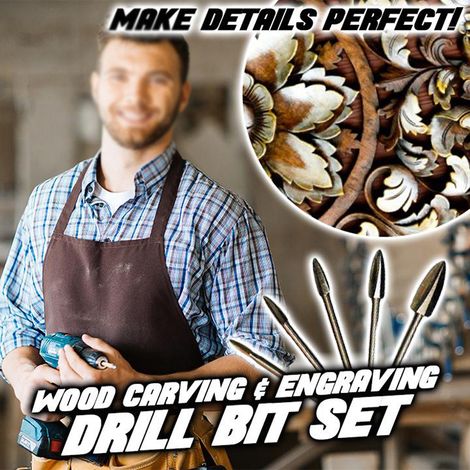 Set mit 5 Holzfräsern, Gravierfräsern und Fräswerkzeugen für kreative DIY-Holzbearbeitung (1/5)