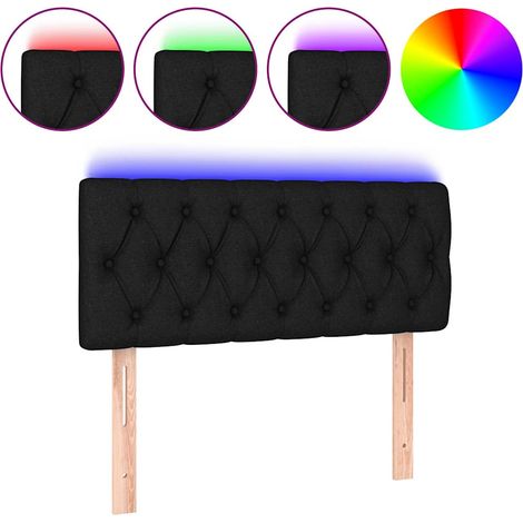 Maison Exclusive - Cabecero con LED de tela negro 90x7x78/88 cm (1/5)