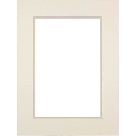 Passe-partout double beige 30x40 cm ouverture 20x30 cm, en carton - fabriqué en France (1/5)