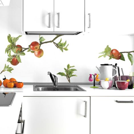 Sticker Autocollant Déco Murale, Branche de Pommier Naturelle 48x68cm, Nature et Naturelle pour Déco Intérieure et Extérieure. (1/2)